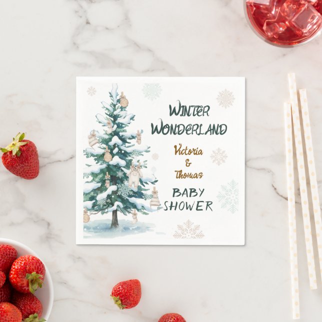 Winter Wonderland Baby Shower  Napkin (Insitu)