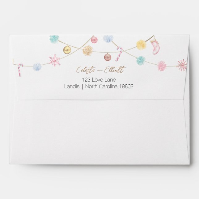 Winter Wonderland Baby Shower Return Address Envelope (Back (Top Flap))
