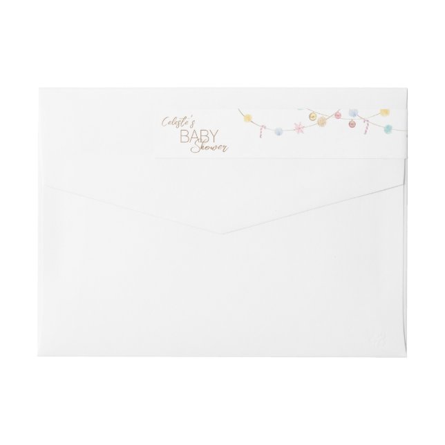 Winter Wonderland Baby Shower Return Address Wrap Around Label (Back)