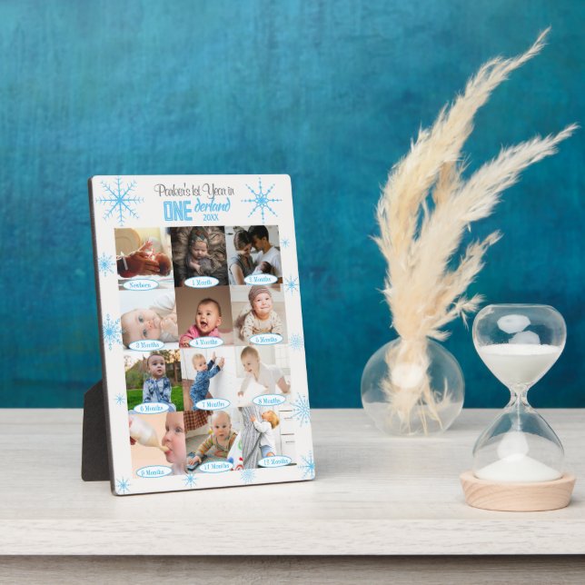 Winter Wonderland Baby's 1st Year Photo Collage Plaque (Side)