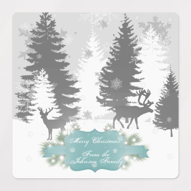 Winter Wonderland Baking Label - Teal (Design 1)