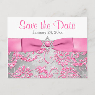 Winter Wonderland Bat Mitzvah Save the Date Card