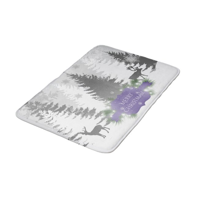Winter Wonderland Bath Mat - Purple (Angled)