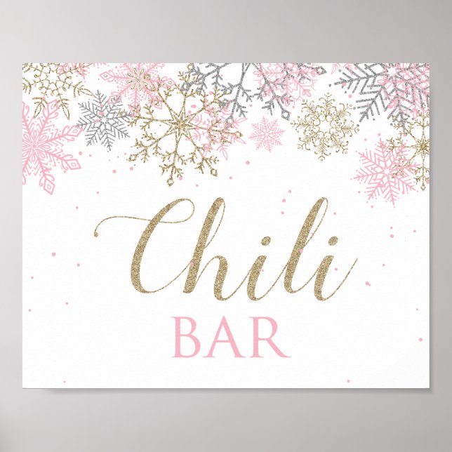 Winter Wonderland Birthday Chilli Bar Sign (Front)