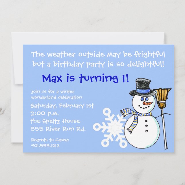 Winter Wonderland Birthday Invitation (Front)