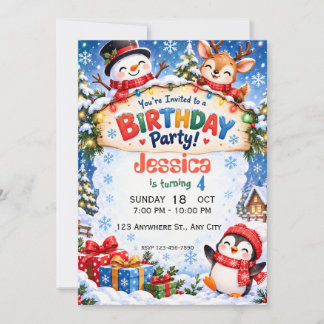 Winter Wonderland Birthday Invitation