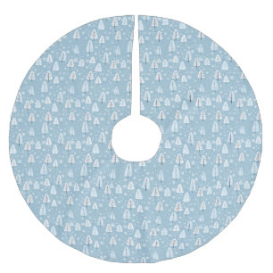 Winter Wonderland Blue Christmas Brushed Polyester Tree Skirt