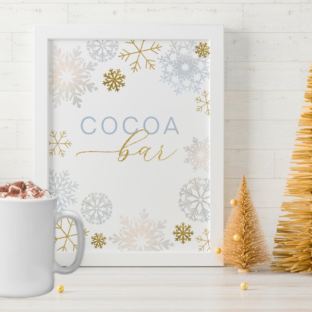 Winter Wonderland Blue Cocoa Bar Sign ("Cocoa" can be changed to whatever you need)