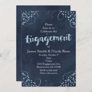 Winter Wonderland Blue Engagement Invitations