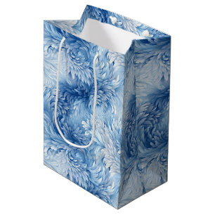 Winter Wonderland Blue frosty pattern Medium Gift Bag