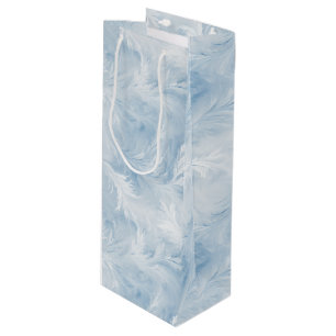 Winter Wonderland Blue frosty pattern Wine Gift Bag
