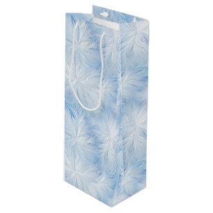 Winter Wonderland Blue frosty pattern Wine Gift Bag