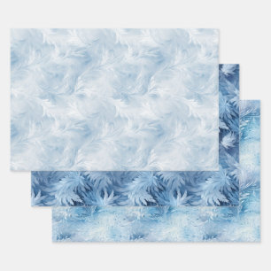Winter Wonderland Blue frosty pattern Wrapping Paper Sheet