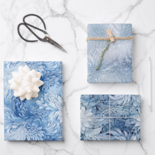 Winter Wonderland Blue frosty pattern Wrapping Paper Sheet