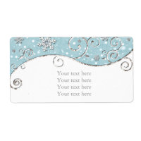 Winter Wonderland Blue Silver Swirl Elegant Party