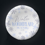 Winter Wonderland Blue Snowflake Birthday Party Paper Plate<br><div class="desc">This is a Winter Wonderland Blue Snowflake Birthday Party Paper Bowls!</div>