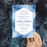 Winter Wonderland Blue Snowflakes Wedding