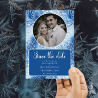 Winter Wonderland Blue Snowflakes Wedding