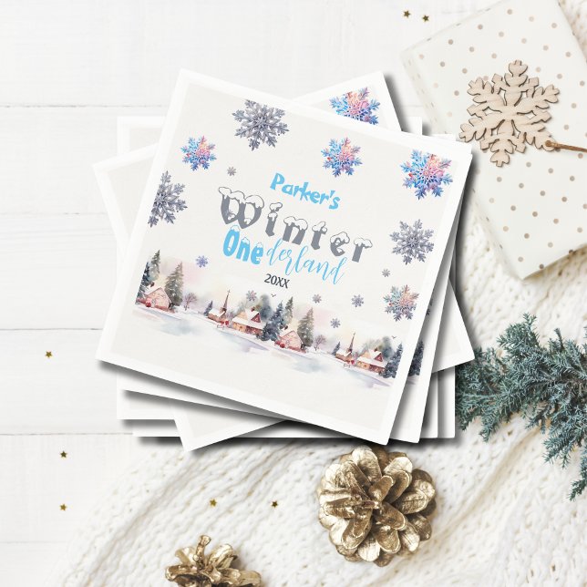 Winter Wonderland Blue Watercolor  Napkin (Creator Uploaded)