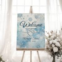 Winter Wonderland Blue Wedding Welcome Sign