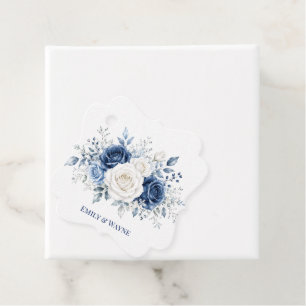 Winter Wonderland Blue & White Rose Wedding Favour Tags