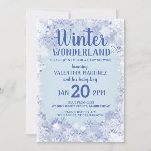Winter Wonderland Boy Baby Shower Invitation