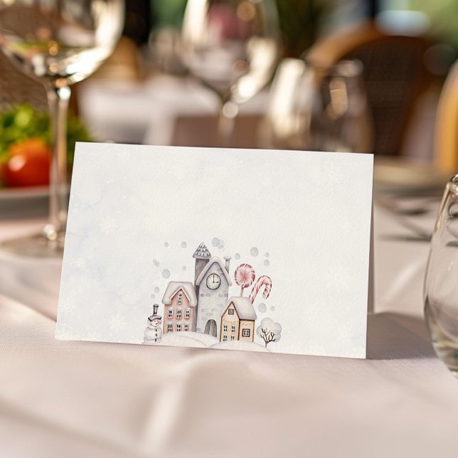 Winter Wonderland Boy Food Tent Place Card (Creator Uploaded)