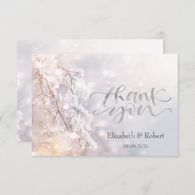 Winter Wonderland Branches Thank You Card (Front/Back)