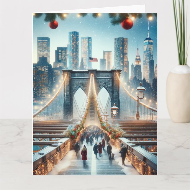 Winter Wonderland. Brooklyn Bridge - New York Card (Front)