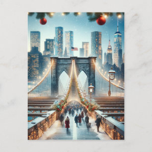 Winter Wonderland. Brooklyn Bridge - New York Postcard