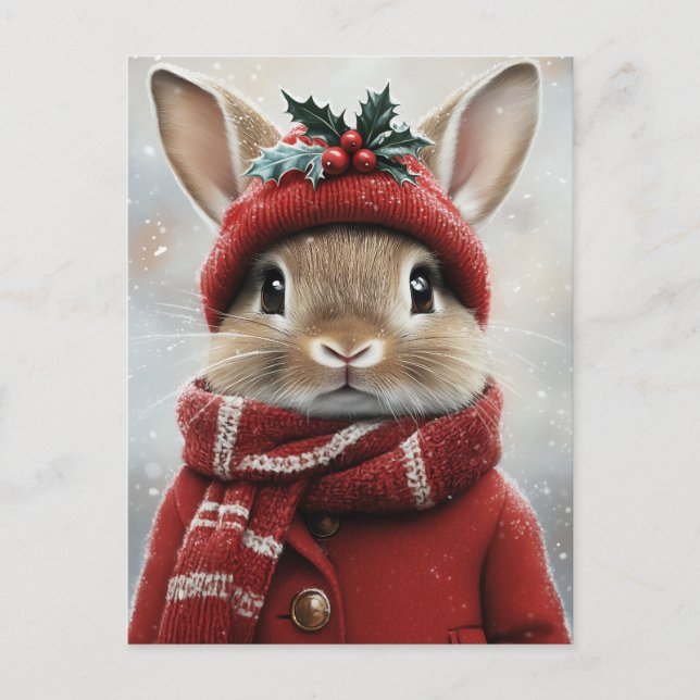 Winter Wonderland Bunny Postcard (Front)