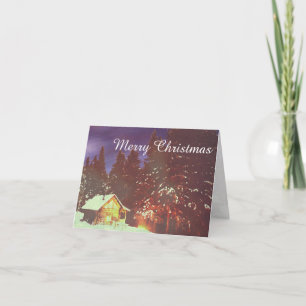 Winter Wonderland Cabin Merry Christmas Cosy Card