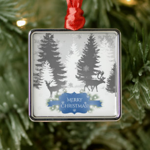 Winter Wonderland Ceramic Ornament - Blue