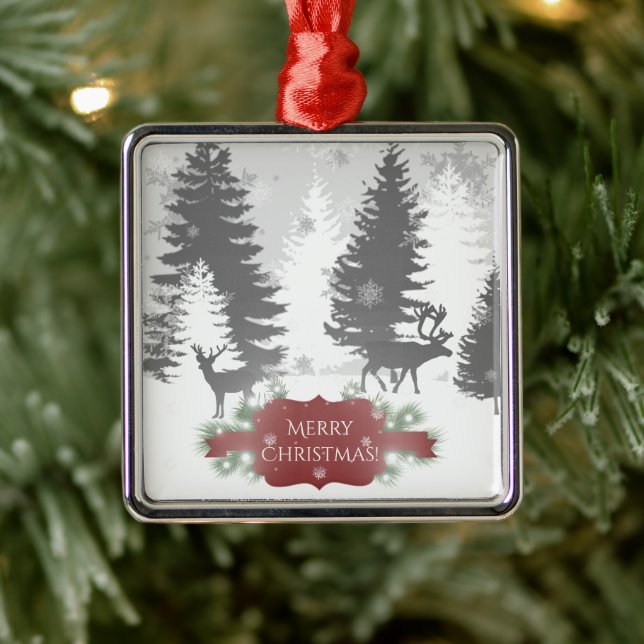Winter Wonderland Ceramic Ornament - Red (Tree)
