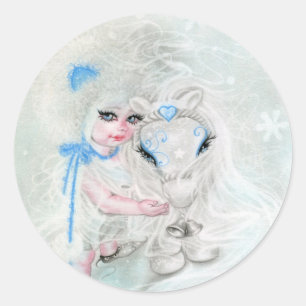 Winter Wonderland   Chibi  Girl Pony sticker