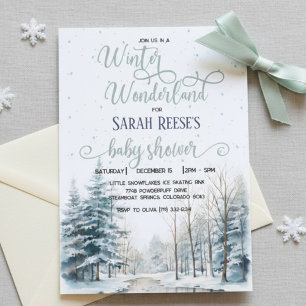 Winter Wonderland Christmas Baby Shower Invitation