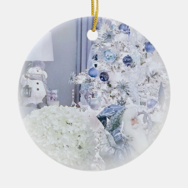 Winter Wonderland Christmas Ceramic Tree Decoration (Front)