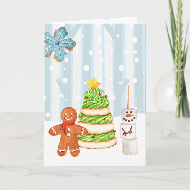 Winter Wonderland Christmas Cookies  Holiday Card (Front)