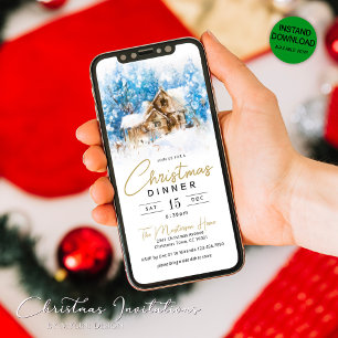 Winter Wonderland Christmas Dinner Invitation