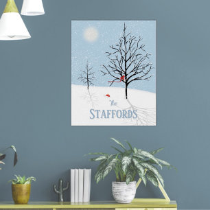 Winter Wonderland Christmas Family Name Poster