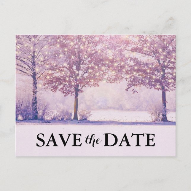 Winter Wonderland Christmas Holiday Save the Date Announcement Postcard (Front)
