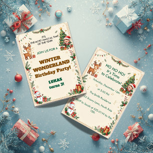 Winter Wonderland Christmas Kids Birthday Invite