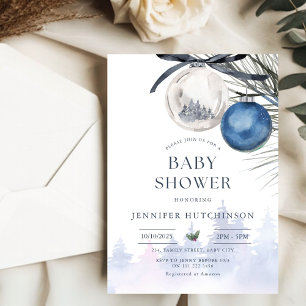 Winter Wonderland Christmas Neutral Baby Shower Invitation