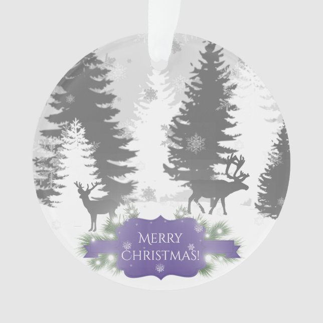 Winter Wonderland Christmas Ornament - Purple (Front)
