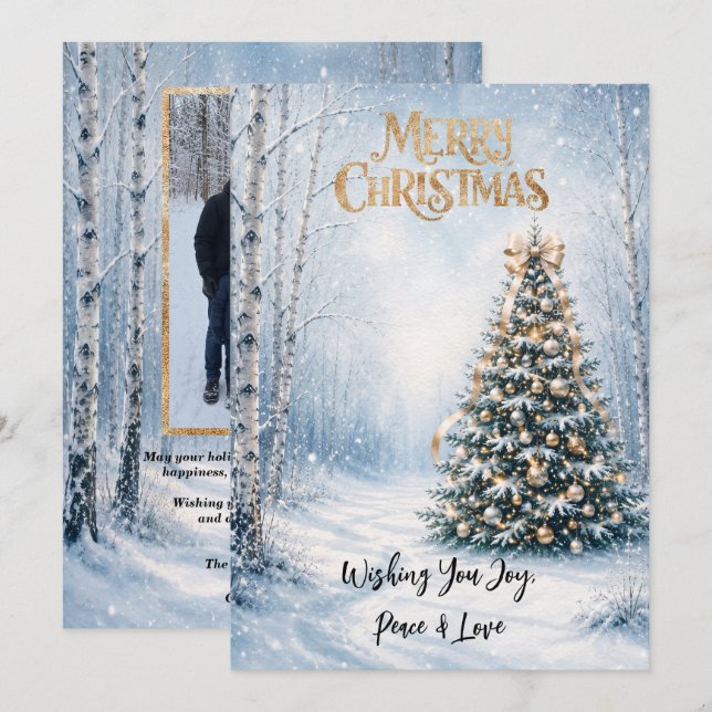 Winter Wonderland Christmas Photo Card  (Front/Back)