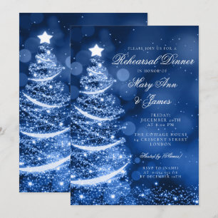 Winter Wonderland Christmas Rehearsal Dinner Invitation
