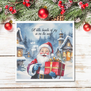Winter Wonderland Christmas Santa Baby Shower  Napkin