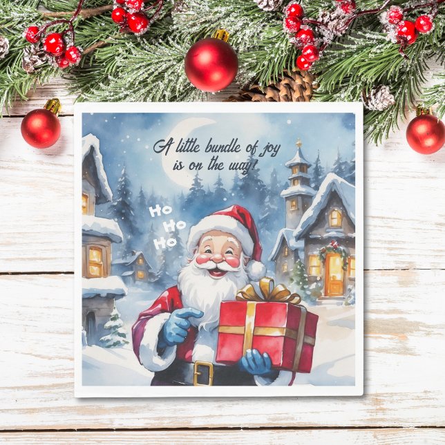 Winter Wonderland Christmas Santa Baby Shower  Napkin (Creator Uploaded)