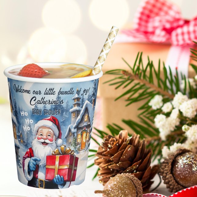 Winter Wonderland Christmas Santa Baby Shower  Paper Cups (Creator Uploaded)