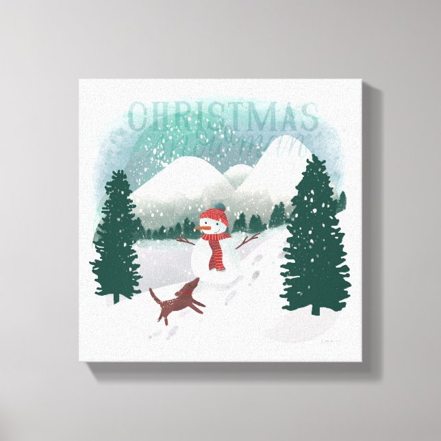 Winter Wonderland - Christmas Snowman Canvas Print (Front)